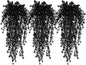 Black Hanging Flowers Faux Hanging Plants Black Artificial Hanging Plant Fake Greenery Faux UV Resistant Hanging Vines Plant for Indoor Outdoor Wedding Halloween Party Fall Wall Room Door Decor