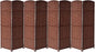 Sorbus Room Divider 6 ft. Tall - Privacy, Wide Double Hinged Panels, Mesh Hand-Woven Design, Folding Screens, Wall Divider for Room Separation, Brown Rust Wicker, 8 Panel