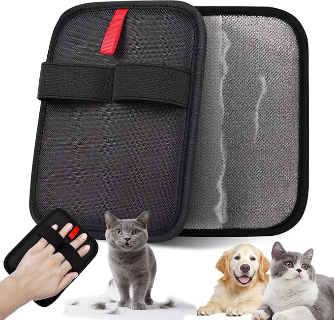Pet Hair Remover, Electrostatic Pet Hair Removal Gloves-2-piece Set, Reusable Cat & Dog Hair Remover for Couch, Furniture, Carpet, Curtain, Upgraded Animal Fur Removal Tool-Mewly Pet