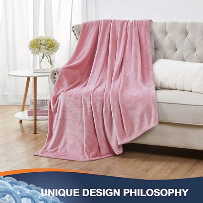 Walensee Fleece Blanket Plush Throw Fuzzy Lightweight (XL-Twin Size 66x90 Blush) Super Soft Microfiber Flannel Blankets for Couch, Bed, Sofa Ultra Luxurious Warm and Cozy for All Seasons