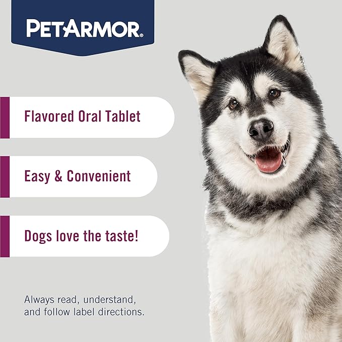 PetArmor 7 Way De-Wormer for Dogs, Oral Treatment for Tapeworm, Roundworm & Hookworm in Large Dogs & Puppies (Over 25 lbs), Worm Remover (Praziquantel & Pyrantel Pamoate), 2 Flavored Chewables-Mewly Pet
