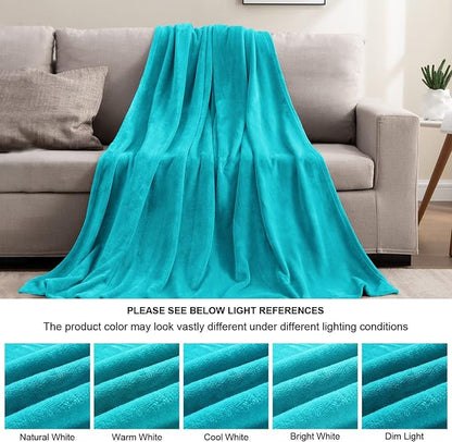 BEDELITE Fleece Blankets Queen Size Teal Throw Blankets for Bed, Luxury Plush Cozy Fuzzy Blanket 90x90 inches, Super Soft Warm Lightweight Throw Blanket All Seasons Suitable