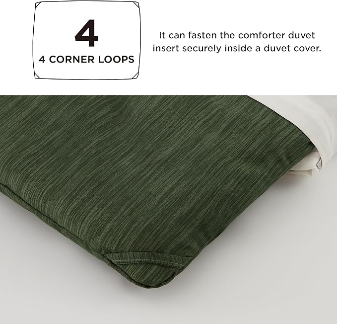 Bedsure Oversized Queen Comforter Set - Dark Green Soft Bedding for All Seasons, Cationic Dyed Bed Set, 3 Pieces, 1 Oversized Queen Size Comforter (98"x98") and 2 Pillow Shams (20"x26"+2")