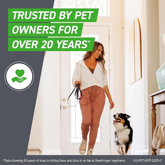 FRONTLINE Plus Flea and Tick Treatment for Large Dogs Up to 45 to 88 lbs. 8 Treatments-Mewly Pet