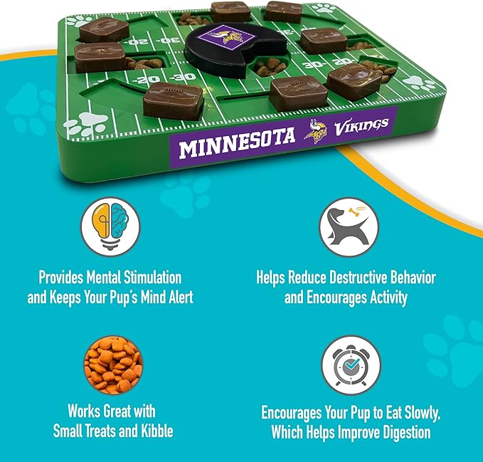 Pets First NFL Minnesota Vikings Puzzle Toy, Puzzle Treat Dog Toy, Interactive Dog Treat Toy, Dog Puzzle-Mewly Pet