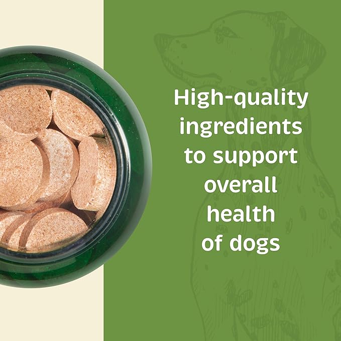 Health + Vitality for Dogs - Pet Supplement for Immune System, Coat, Liver Health & More - Dog Multifunctional Support with Choline, Calcium, Zinc, & Vitamins D and A - 90 Chewable Wafers-Mewly Pet