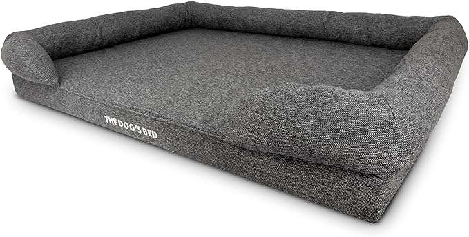 The Dog’s Bed, XXL Grey Linen 51.5x39, Memory Foam, Pain Relief: Arthritis, Hip & Elbow Dysplasia, Post Surgery, Lameness, Supportive, Calming, Waterproof Washable Cover, Veterinary Approved-Mewly Pet