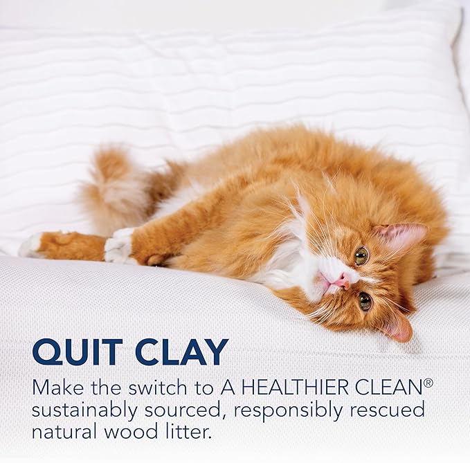 ökocat Less Mess Low Tracking Wood Clumping Cat Litter Mini- Pellets, Unscented, 14 pounds - Natural Ingredients, Stops Odor, Clumps Solid, 99% Dust Free, Great for Long-Hair Breeds-Mewly Pet