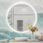 30 Inch LED Round Mirror for Bathroom, Front & Backlit Vanity Round Bathroom Mirror with Lights, Wall Mounted, Dimmable 6000K Daylight, Anti-Fog, CRI 90+