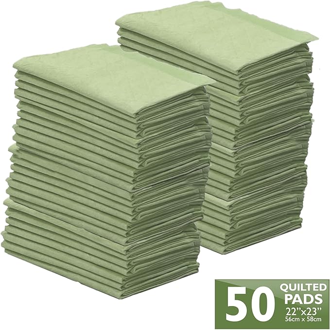 Four Paws Wee-Wee Superior Performance Bamboo Pee Pads for Dogs, Earth Friendly Dog & Puppy Potty Training Pads, Crate Liners, Housebreaking Supplies, 22" x 23" (50 Count)-Mewly Pet