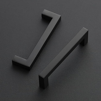 Ravinte 3 Pack 4-1/2 Inch Kitchen Square Cabinet Handles Matte Black Pulls Black Drawer Pulls Kitchen Cabinet Hardware Handles