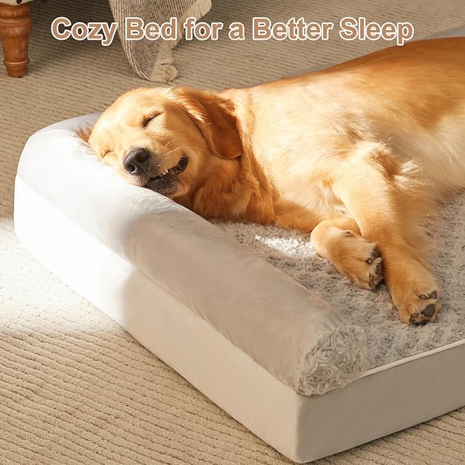 BFPETHOME Dog Beds for Large Dogs, Orthopedic Dog Bed for Medium Large Dogs,Big Waterproof Couch Pet Bed with Removable Washable Cover-Mewly Pet