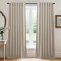 RYB HOME Natural Beige Linen Sheer Curtains 120 inches Long for Living Room and Dining Room, Back Tab/Rod Pocket, Light Filtering Sheer Curtains and Drapes, W 52 x L 120 inches, 2 Panels Set