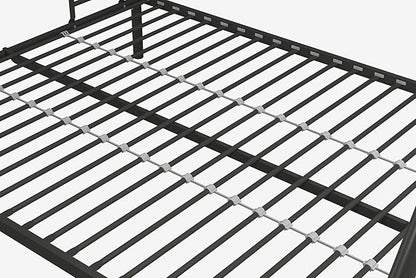 DHP Dusty Metal Bunk Bed with Secured Ladders, Twin/Full, Black
