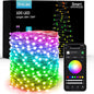 BrizLabs Smart Christmas Fairy Lights, 33ft 100 LED Color Changing Christmas Lights Work with Alexa & Google Home, Rainbow Xmas Light Dimmable Xmas Tree Lighting Green Wire for Xmas Halloween Party