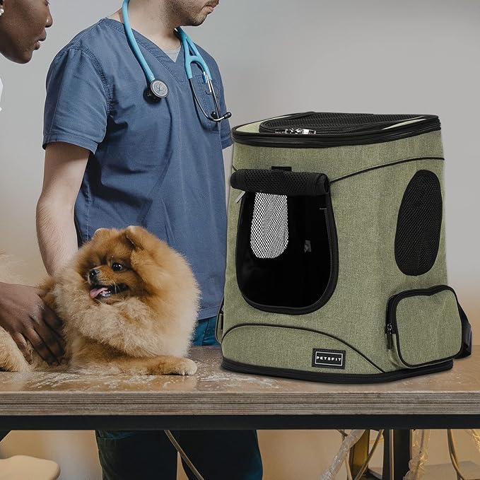 Petsfit Pet Backpack Carrier with Upgrade Waist Cushion Design to Better Fit The Waist, Suitable for Small and Medium Dogs Cats, and Rabbits up to 18 Pounds-Mewly Pet