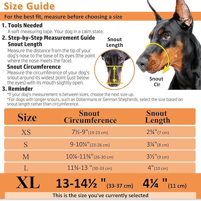 BARKLESS Dog Muzzle, Basket Muzzle for Biting, Chewing and Scavenging, Humane Cage Mouth Cover, Perfect for Grooming and Training Large Aggressive Reactive Dogs (XL, Black)-Mewly Pet