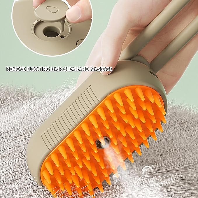 Pet Steam Groomer Brush, 2025 New 3 in 1 Steam Cat Steam Brush for Shedding & Grooming, Multifunctional Hair Removal Comb for Cats Dogs-Mewly Pet