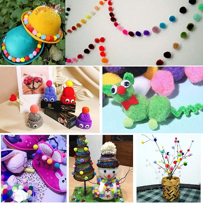 30Pcs 1.3 Inch Cat Toy Balls Soft Kitten Pompom Toys Indoor Cats Interactive Playing Quiet Ball Cats Favorite Toy, Cat Pom Pom Balls for Craft DIY Creative Crafts Decorations (Assorted Color)-Mewly Pet