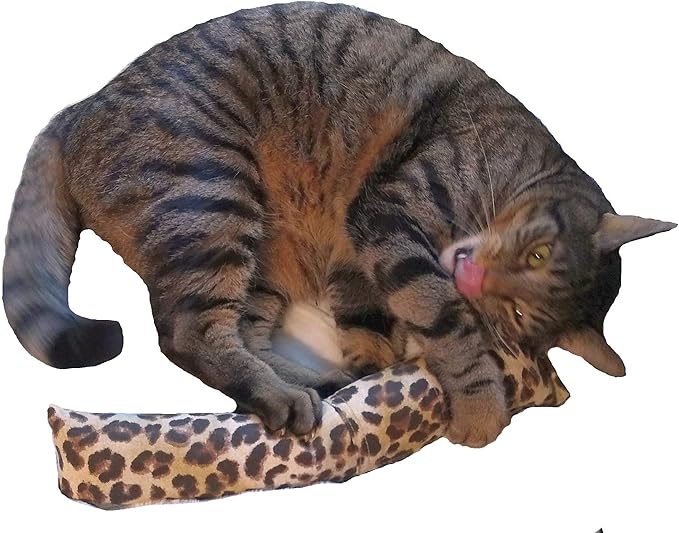 15" Leopard Print Catnip Cat Kicker Toy with Refillable Pocket (Kickers Filled with 1 oz Premium Canadian Catnip)-Mewly Pet