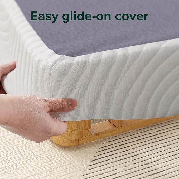 ZINUS Edgar 4 Inch Bamboo Box Spring, Mattress Foundation, Sturdy Bamboo Structure, Low Profile, Easy Assembly, Full
