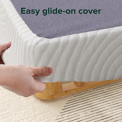 ZINUS Edgar 4 Inch Bamboo Box Spring, Mattress Foundation, Sturdy Bamboo Structure, Low Profile, Easy Assembly, Queen