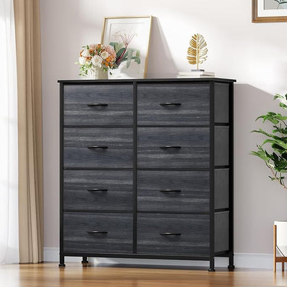 YITAHOME Dresser with 8 Drawers - Fabric Storage Tower, Organizer Unit for Bedroom, Hallway, Closets - Sturdy Steel Frame, Wooden Top & Easy Pull Fabric Bins