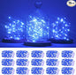 SmilingTown 15 Packs Fairy String Lights, 6.6FT 20 LED Battery Operated Silver Copper Wire Starry String Light for DIY Party Christmas Costume Wedding Easter Table Decorations (Blue)