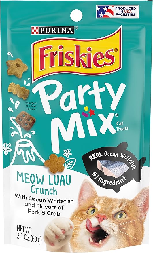 Purina Friskies Party Mix Cat Treats (Meow Luau, 2.1 Ounce (Pack of 6))-Mewly Pet