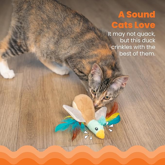 Catstages Flapperz Duck Plush Interactive Catnip Cat Toy-Mewly Pet