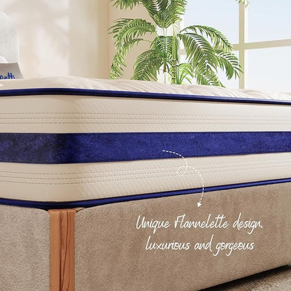 Twin XL Mattress 12 Inch-Hybrid Mattress in a Box-Individual Pocket Springs with Breathable Memory Foam College Dorm Room Essentials-Extra Long Twin Size Bed-Medium Firm Feel for Youth and Kids