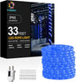 33FT 360 LED Rope Lights Outdoor,110V Connectable Blue String Lights with Clear PVC Jacket,Blue Rope Lights for Camping,Patio,Deck,Porch,Christmas Decor(Blue)