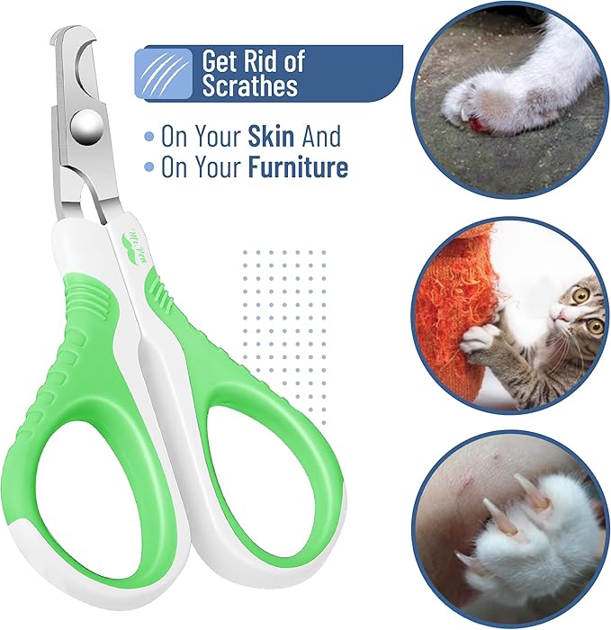 Mr. Pen Cat Nail Trimmer, Spring Green & White, Cat & Dog Nail Clipper-Mewly Pet
