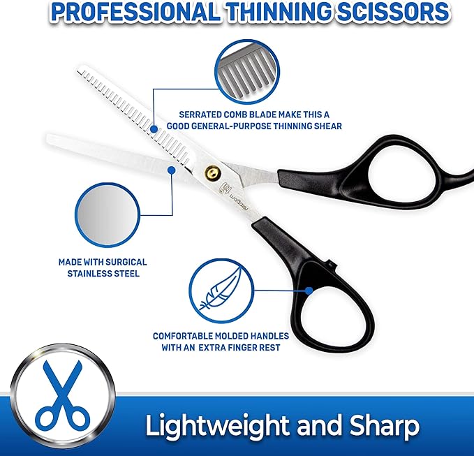 Pet Magasin Pet Thinning Shears - Professional Thinning Scissors with Toothed Blade-Mewly Pet