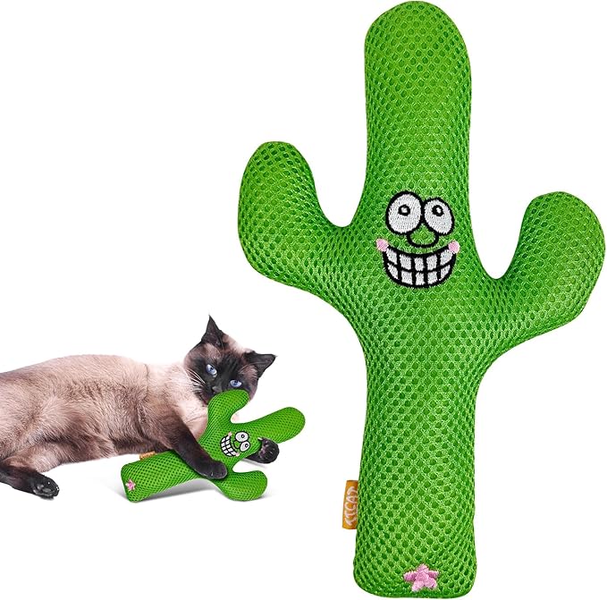 TTcat Catnip Silvervine Matatabi Pillow for Cats & Kittens,Large Cat Cactus Toy Cat Kicker Toy Chew Toy for Indoor Cats.-Mewly Pet