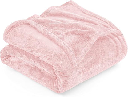 Utopia Bedding Fleece Blanket King Size Pink 300GSM Luxury Fuzzy Soft Anti-Static Microfiber Bed Blanket (90x102 Inch)