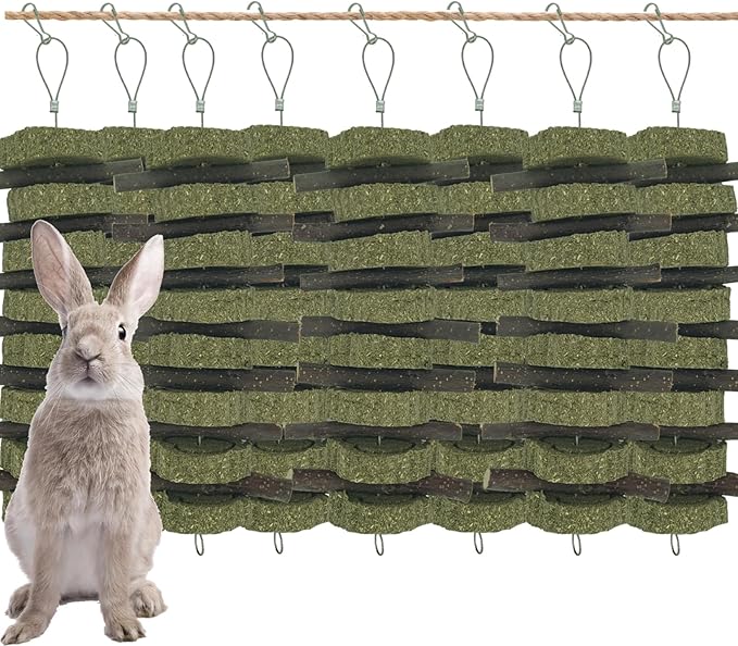Rabbit Chew Toys for Teeth Grinding Bunny Treats 100% Natural Wood Timothy Grass Treats for Guinea Pigs Chinchillas Hamsters 8pcs-Mewly Pet
