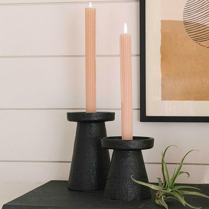 Main + Mesa Stoneware Pillar & Taper Candle Holders,(Pack of 8)