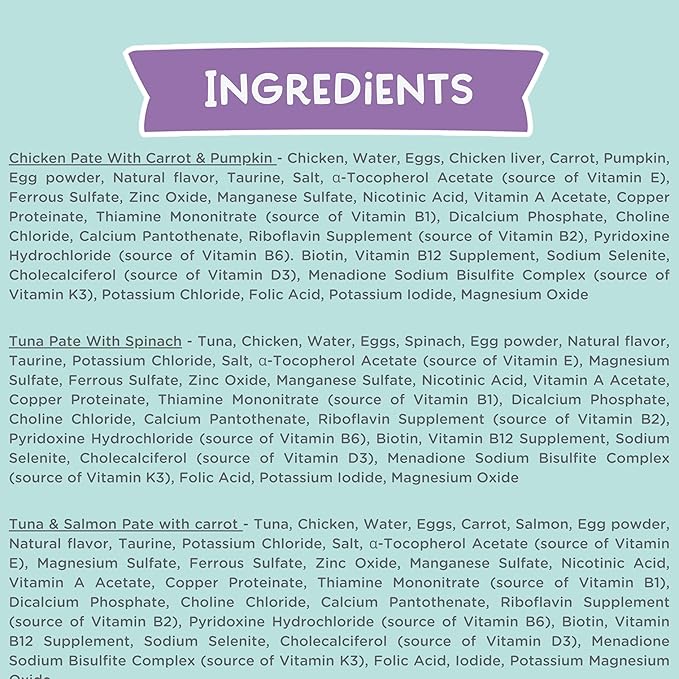 LOVE, NALA - Natural Adult Cat Wet Food - Pate Variety Pack - Tuna, Chicken, Tuna and Salmon - Grain Free, Non-GMO, Fiber Blend, Minerals, Vitamins - 12 Pack 2.1 lbs.-Mewly Pet