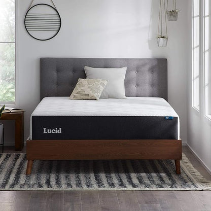 LUCID 12 Inch Memory Foam Mattress - Medium Firm Feel - Infused with Refreshing Bamboo Charcoal and Cooling Gel - Bed in a Box - Temperature Regulating - Pressure Relief - Breathable - Twin XL Size