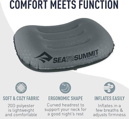 Sea to Summit Aeros Ultralight Inflatable Camping and Travel Pillow, Regular (14.2 x 10.2), Sea Foam