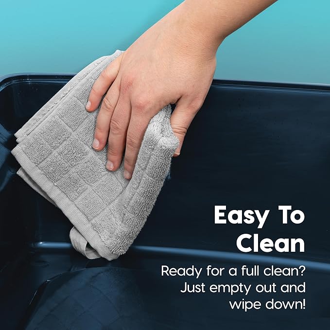 IRIS USA XX-Large Cat Litter Box, Open Top Extra Large Litter Box for Big Cats and Multi-Cat Households, High Sided Scatter Shield, Easy to Clean, 30" L x 20" W x 14" H, Navy-Mewly Pet