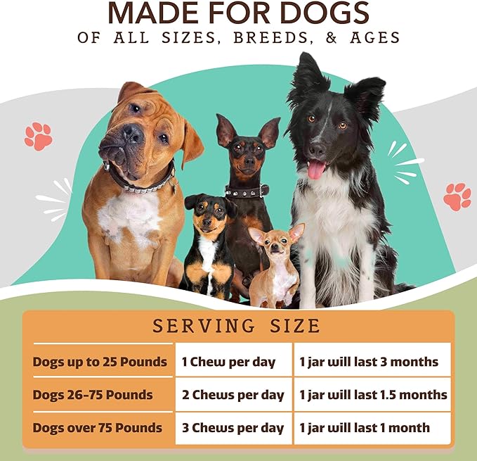 Natural Dog Company Hip & Joint Chews, Chicken Liver & Turmeric Flavor, with Glucosamine Chondroitin for Dogs, Maintains Bone and Joint Health, Supplements for Seniors and Puppies, 90 Count-Mewly Pet