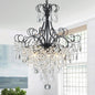 WUZUPS Crystal Chandelier 5-Light Pendant Ceiling Light Modern Lighting Fixture for Dining Room Hallway Bedroom Kitchen Bathroom, H 22.4" x W 18.3", E12 Base, Black