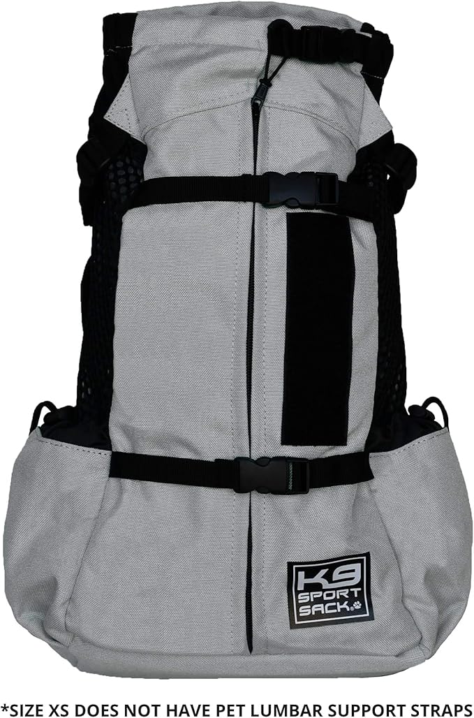 K9 Sport Sack Air 2 - X-Small, Light Grey - Ideal for Dogs with 9-12” Back Length - Durable, Breathable Backpack-Style Carrier - Perfect for Walks, Short Hikes & Public Transportation-Mewly Pet