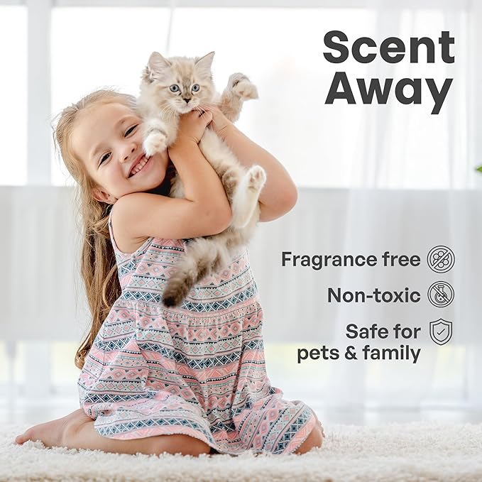 Cat Litter Deodorizer | Litter Box Odor Eliminator | Fragrance-Free with Active Carbon | Eliminates Cat Odors and Smells to Keep Your Home Fresh and Clean (Pack of 3)-Mewly Pet