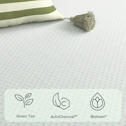ZINUS 6 Inch Green Tea Memory Foam Mattress, Full, Fiberglass Free, Patented Custom Contour Support, Sturdy Base Foam, CertiPUR-US Certified, Mattress in A Box, White