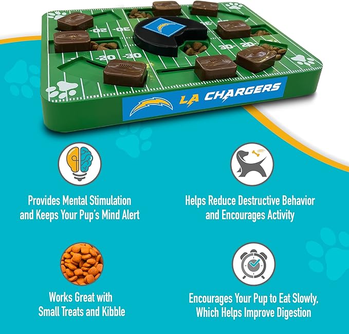 Pets First NFL Los Angeles Chargers Puzzle Toy - Interactive Dog Puzzle Treat Toy-Mewly Pet