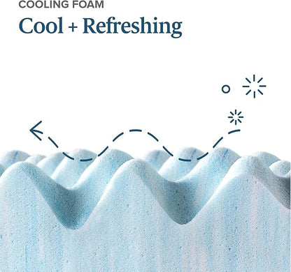 ZINUS 3 Inch Swirl Gel Cooling Memory Foam Mattress Topper, Cooling Airflow Design, CertiPUR-US Certified, Full