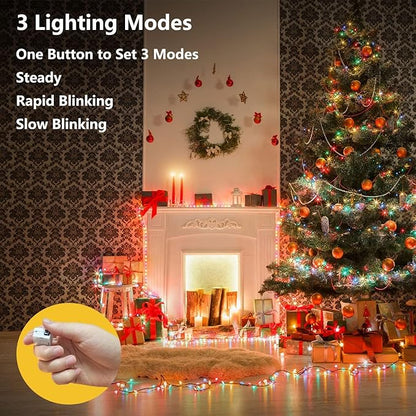 36 Pack Fairy Lights Battery Operated, 3 Speed Modes, Extra 40 Batteries for Replacement, 7Ft 20 LED String Lights, Waterproof Copper Wire, Twinkle Firefly Lights for Christmas Decorations,Colorful